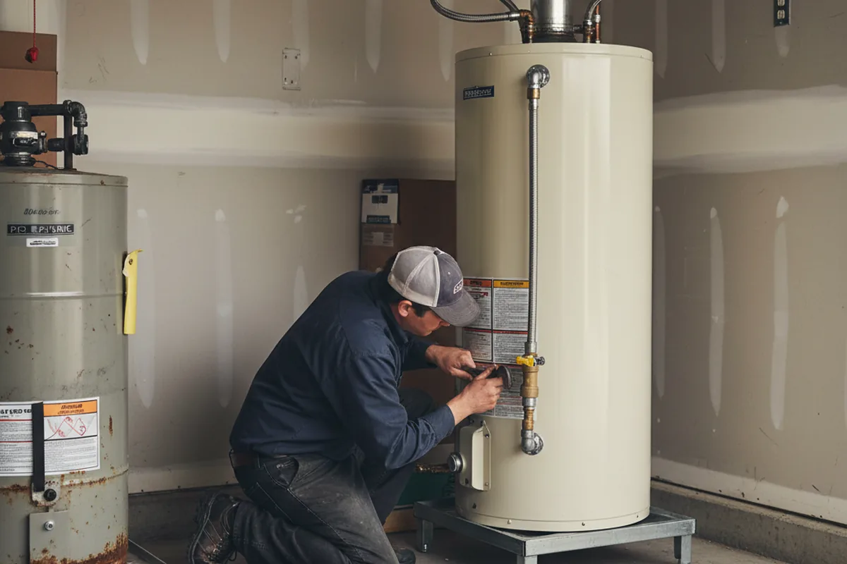 Water heater and shutoff valve replacement in Saline