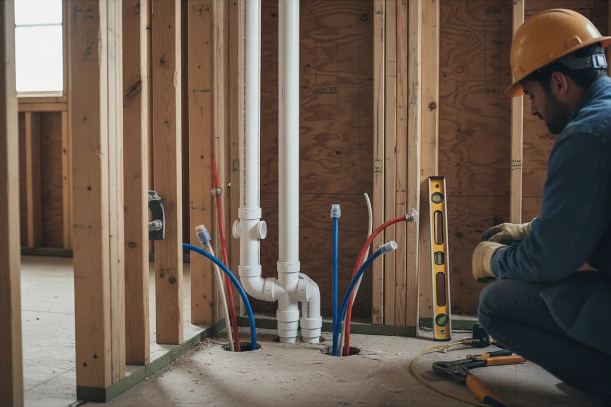 Drain and supply rough-in during Garbage Disposal Repair in Saline